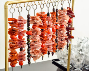 Event design services Miami: meat skweres